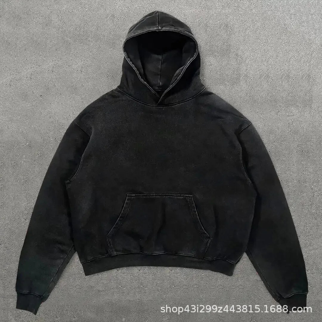 European and American Popular Skull Letter Printed Hoodie Style Y2K Street Couple