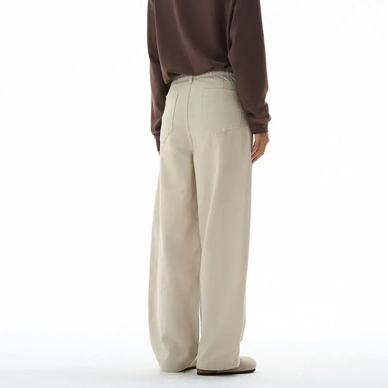 Baggy Wide-leg Jeans 100% Cotton Comfortable Breathable Autumn Casual Denim Pants Loose Straight Trousers Fashion Streetwear