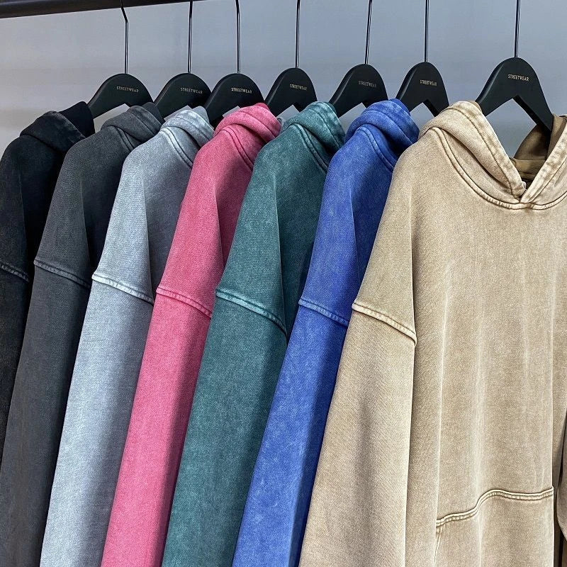 400G American Retro Heavy Sweater Men's Spring and Autumn Washed Old Oversize Trendy Brand Loose Large Size Hooded Jacket