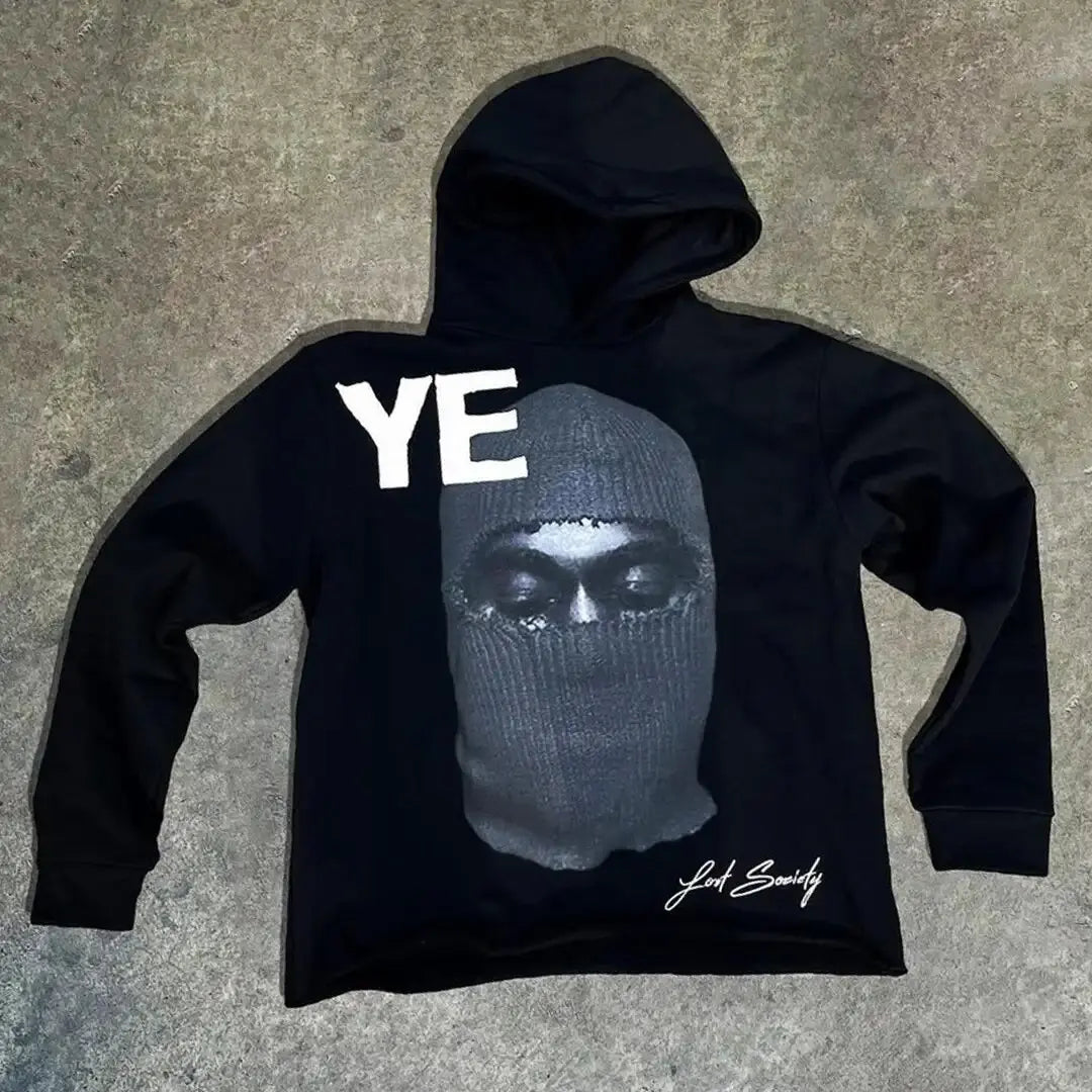 European and American Popular Skull Letter Printed Hoodie Style Y2K Street Couple