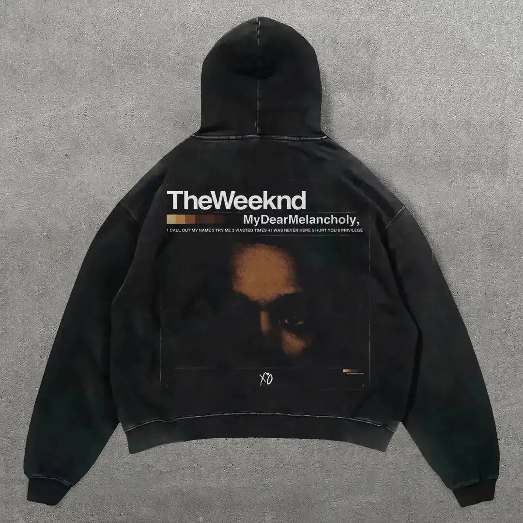 European and American Popular Skull Letter Printed Hoodie Style Y2K Street Couple