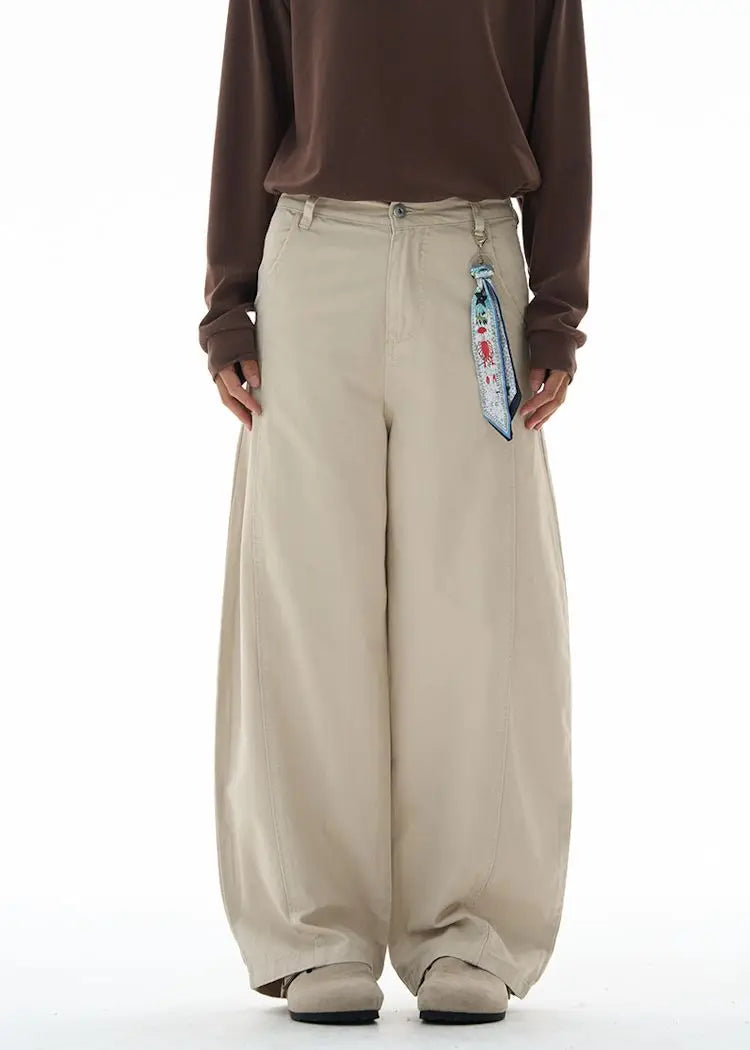 Baggy Wide-leg Jeans 100% Cotton Comfortable Breathable Autumn Casual Denim Pants Loose Straight Trousers Fashion Streetwear