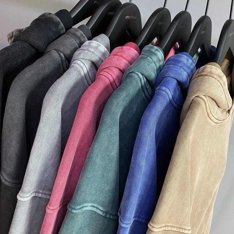 400G American Retro Heavy Sweater Men's Spring and Autumn Washed Old Oversize Trendy Brand Loose Large Size Hooded Jacket